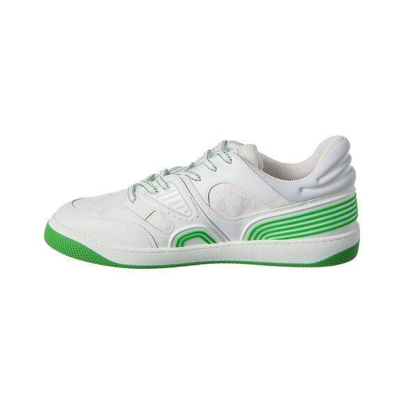 GUCCI Demetra GG Supreme Basket Low Top Sneakers Green White Men\'s Size 12 NEW